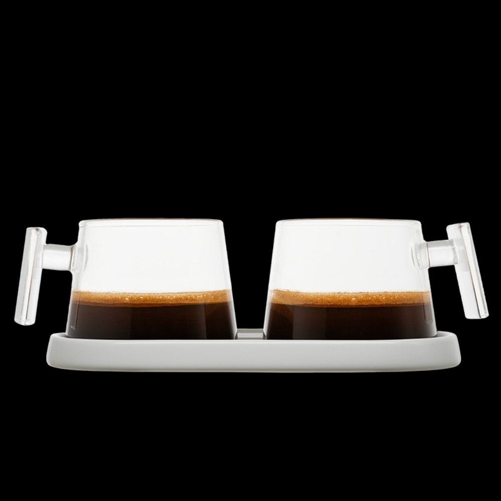 Pure Over Glass Espresso Cup Set w/ Tray – NIB Coffee Bar